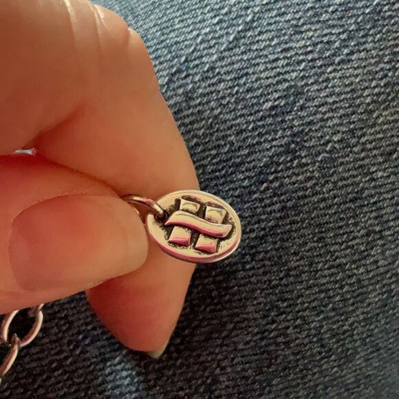 Vintage Silver Multi Colored Gemstones Brutalist Adjustable “H” Maker Mark Neckl - Picture 11 of 11